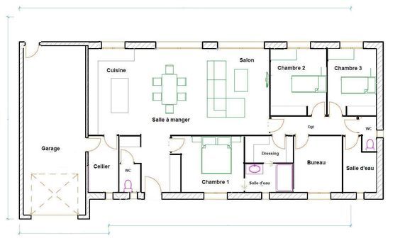 Plan de maison 115m2