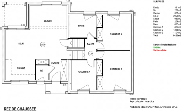 Plan de maison à demi niveau