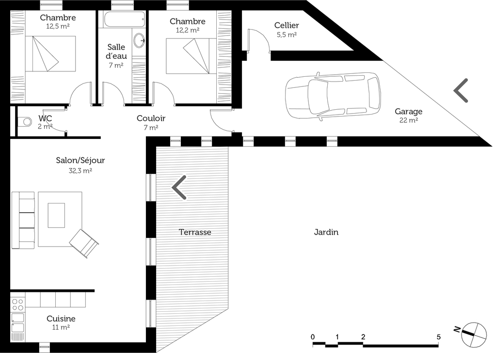 Plan de maison 2chambres