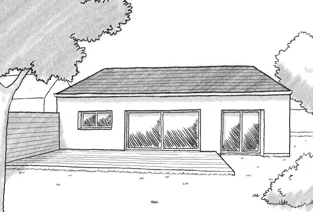 Plan de maison avec baie vitree