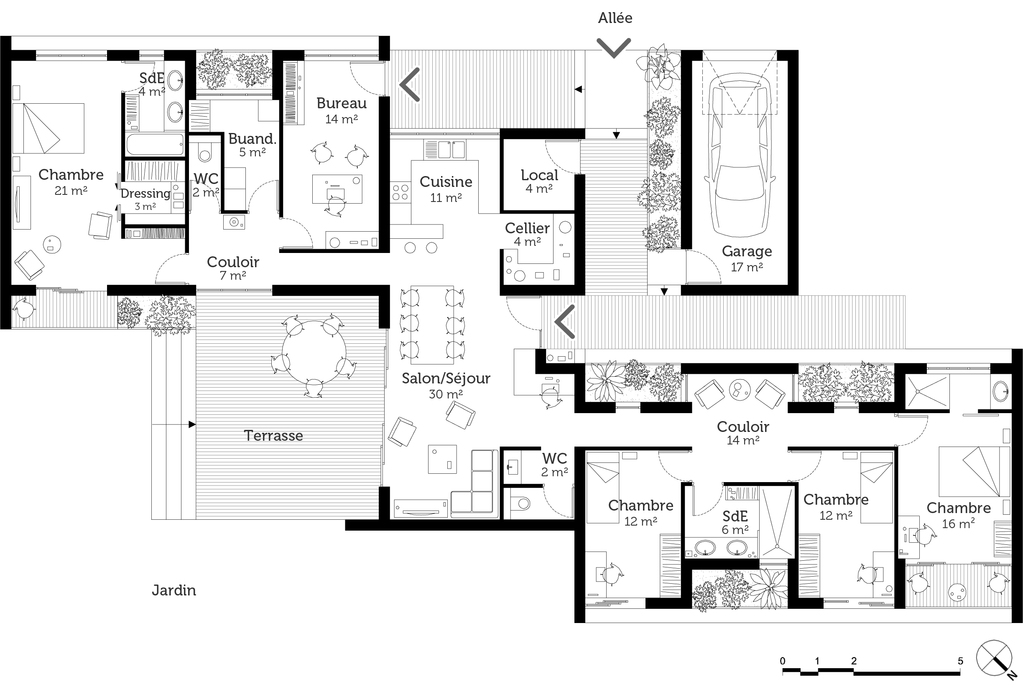 Plan maison pour un maximum de lumiere