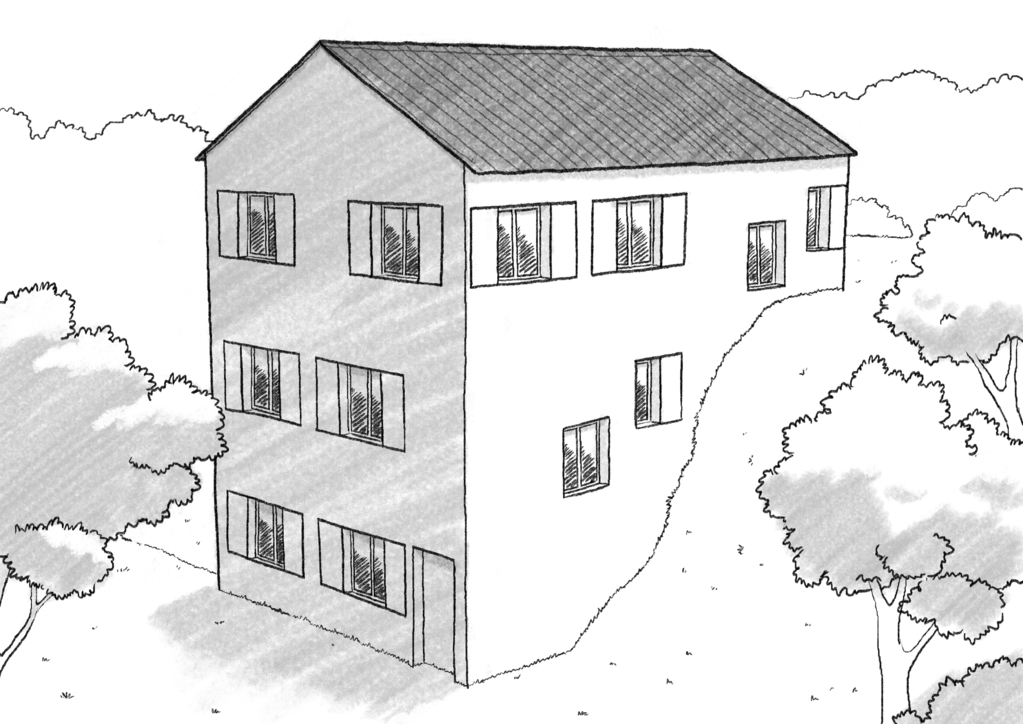 Plan de maison avec terrain en forte pente