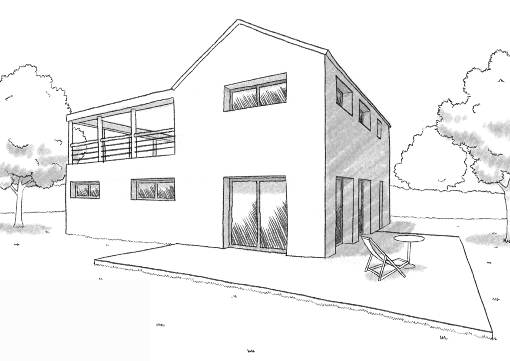 Plan architecture maison carrée