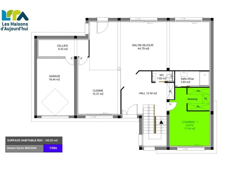 Plan de maison 4 pièces