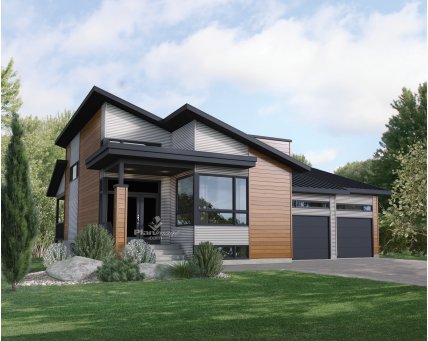 Plan de maison urbaine avec garage