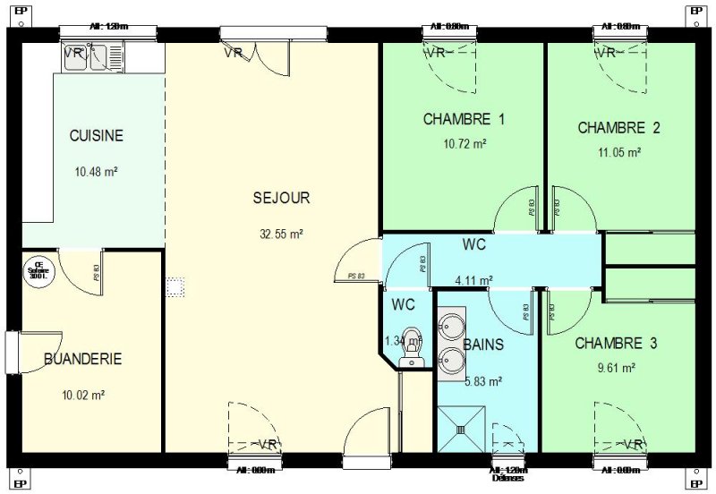 Plan de construction de maison plein pied