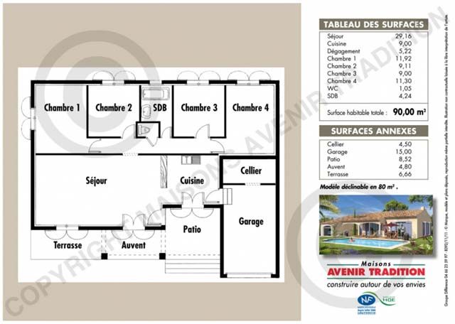 Plan de maison 4 piece