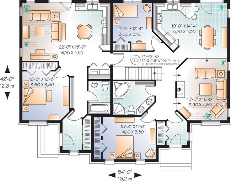 Plan de maison 6 logements