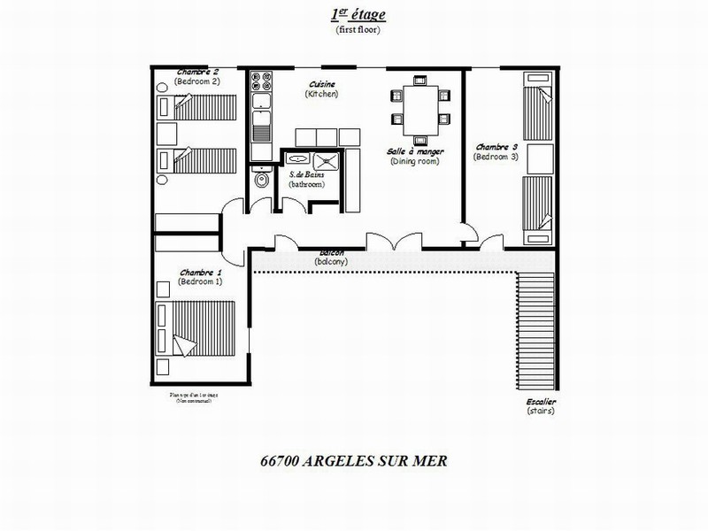 Plan de maison avec escalier interieur