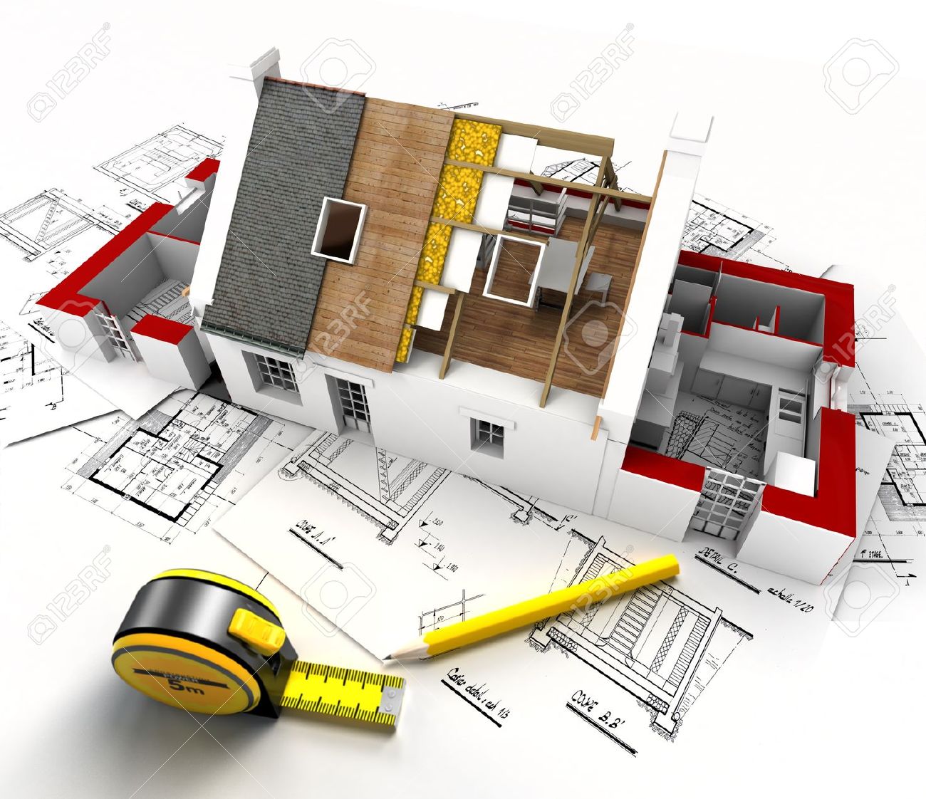 Plan de maison vue aerienne