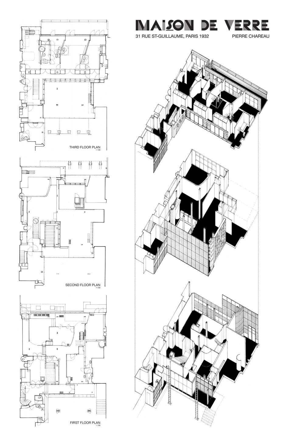 Plan maison de verre chareau