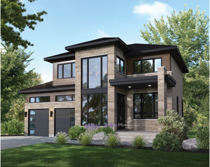 Plan de maison moderne split level
