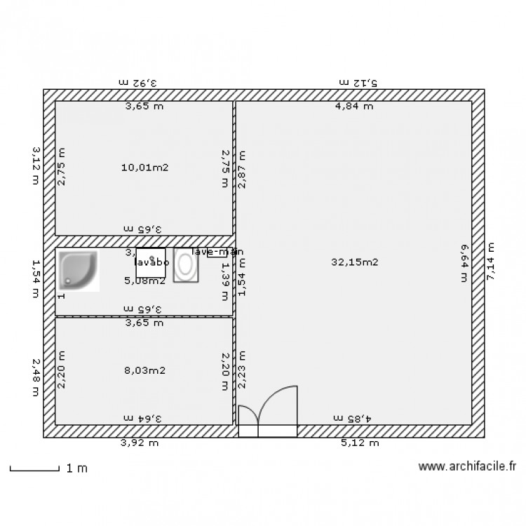 Plan de maison facade 14m