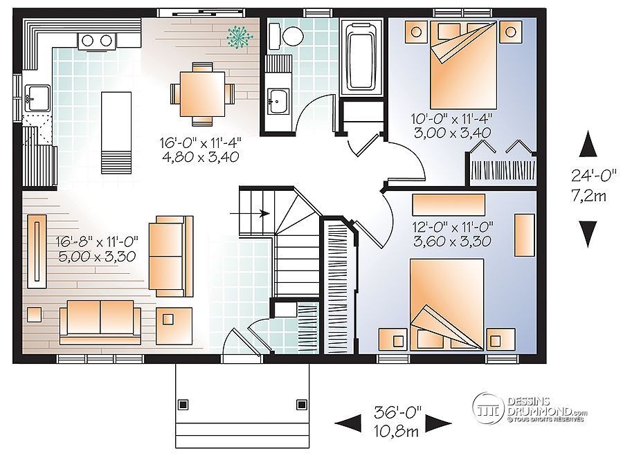 Plan de maison 30 x 30