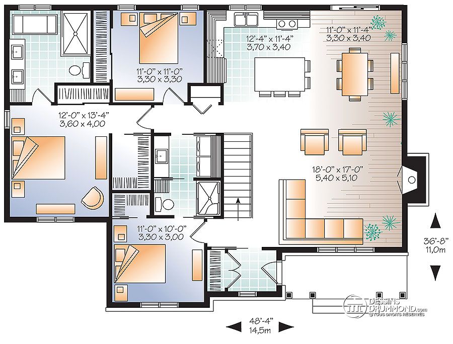 Plan de maison 03 chambres