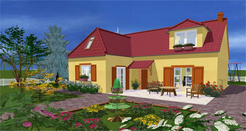 Plan de maison 3d exterieur