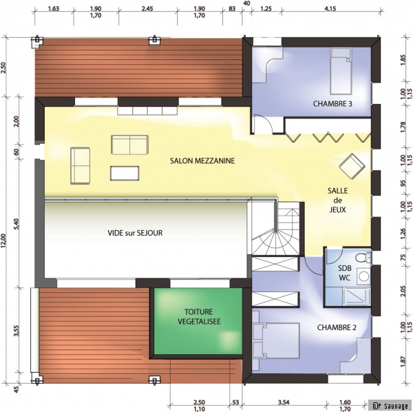 Plan de maison avec demi etage