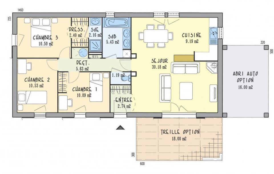 Plan de maison axial