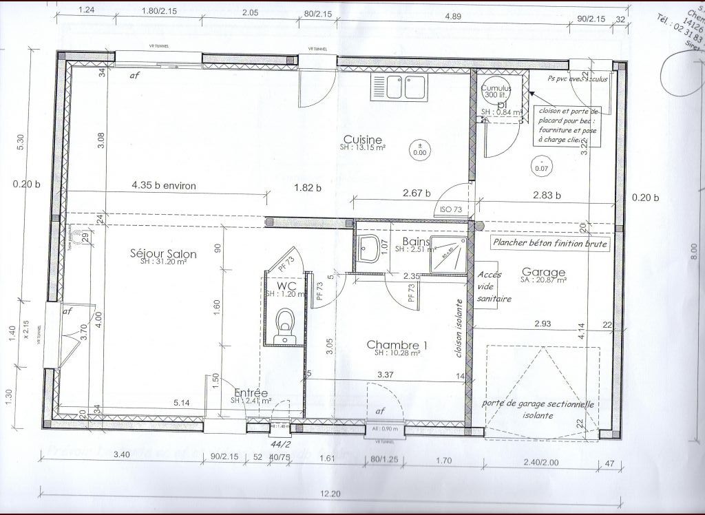 Plan de maison avec combles aménagés