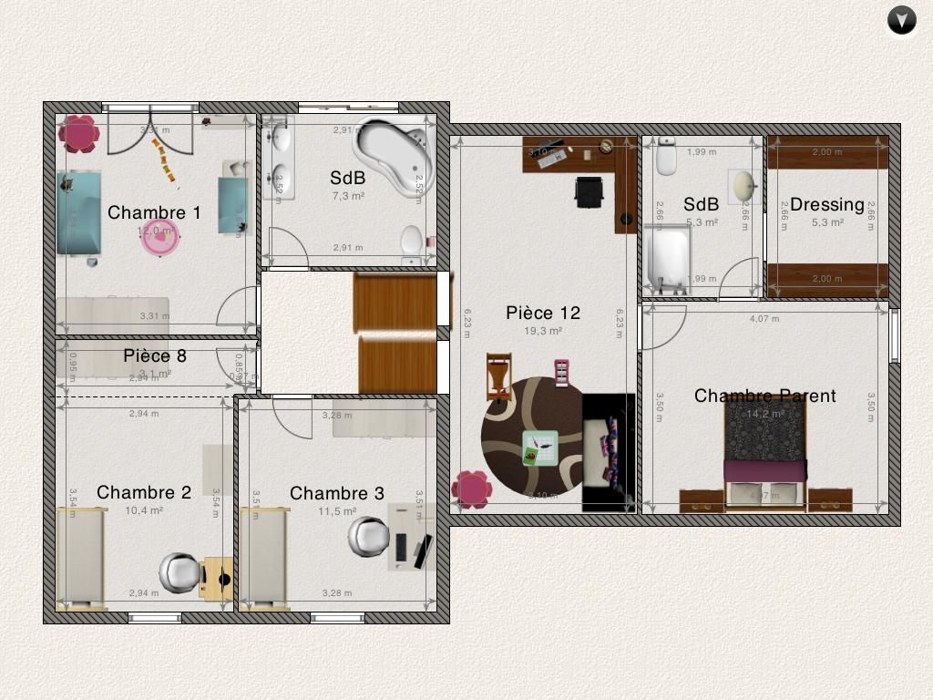 Plan de maison en demi niveau