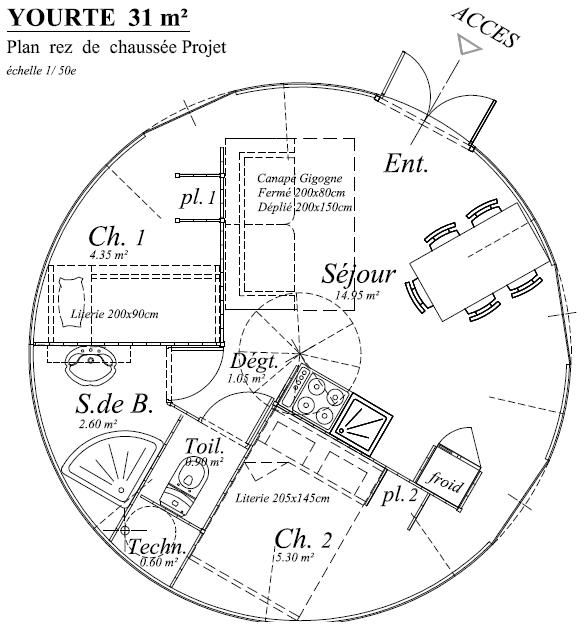 Plan maison yourte