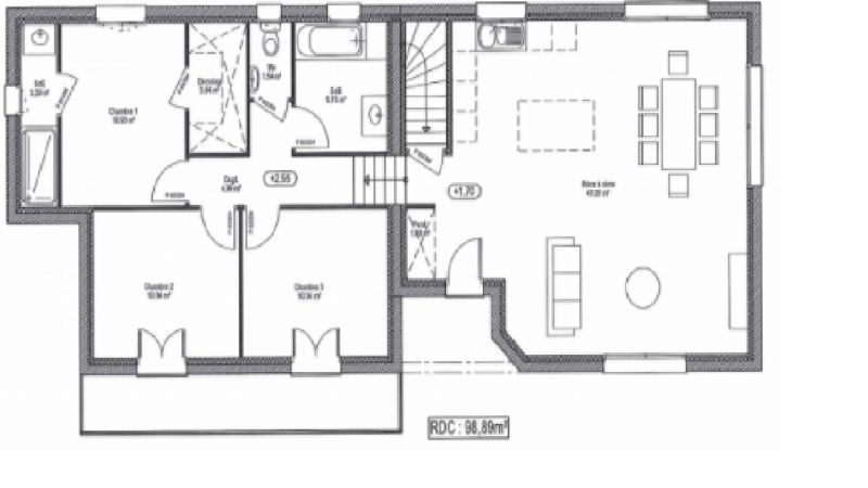 Plan de maison en pente