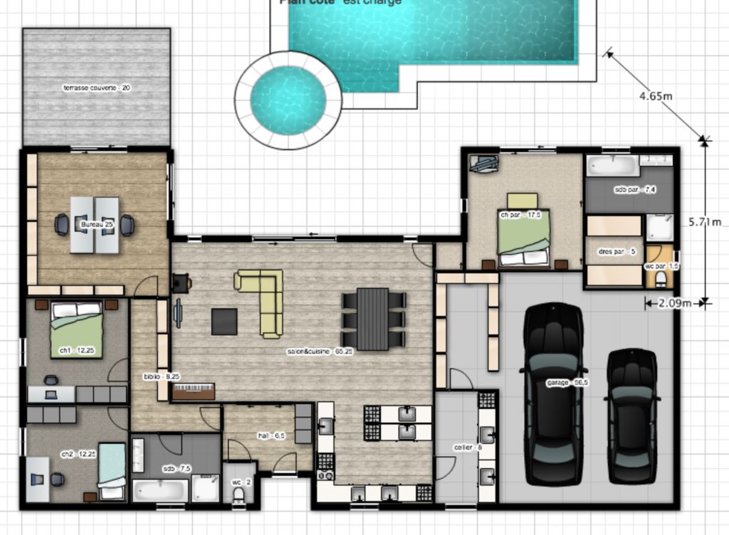 Plan de maison 180 m2