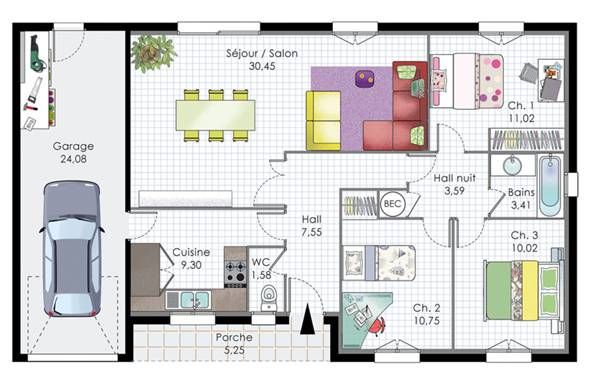 Plan de maison gratuit bungalow
