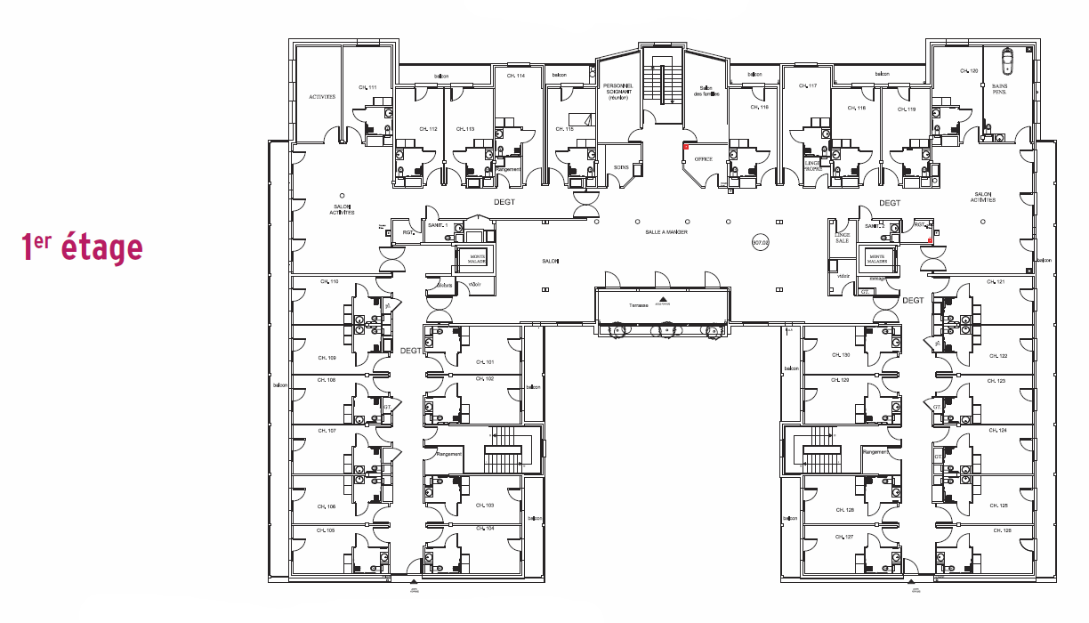 Plan d'une chambre maison de retraite