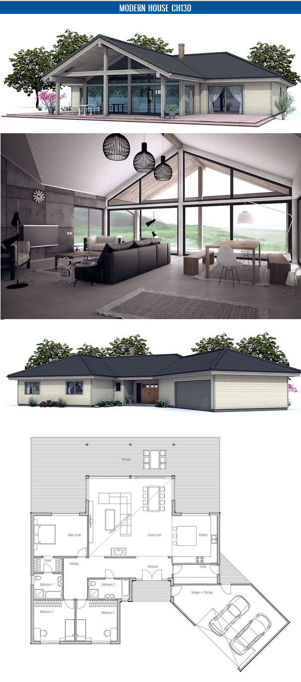 Plan petite maison de luxe moderne