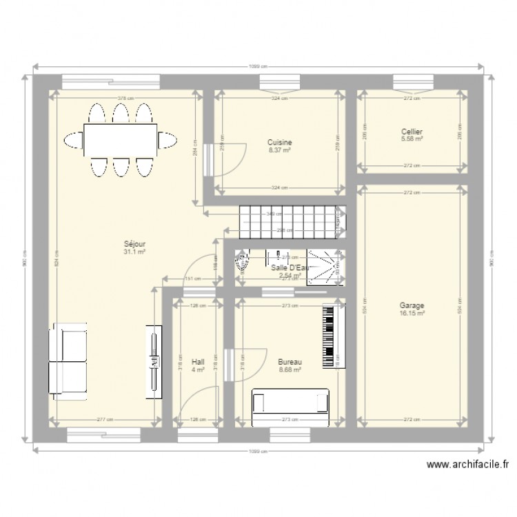 Plan maison 11m de large
