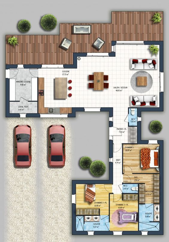 Plan de maison vu de haut