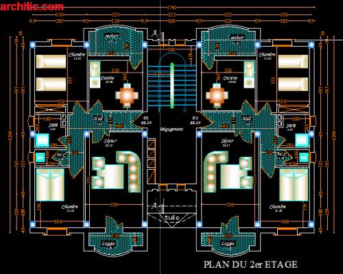 Plan de maison dxf