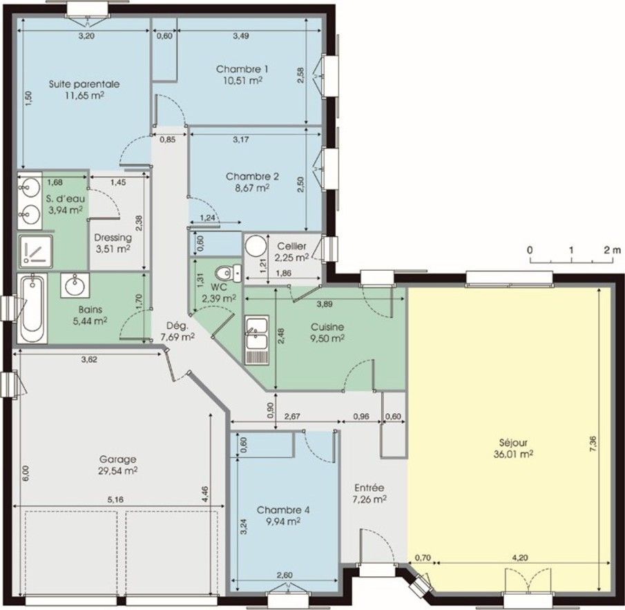 Plan de maison pleinpied