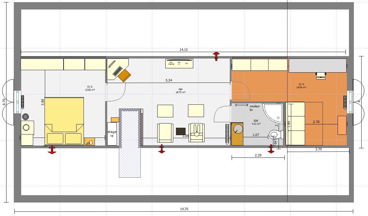 Plan maison 4 m de large