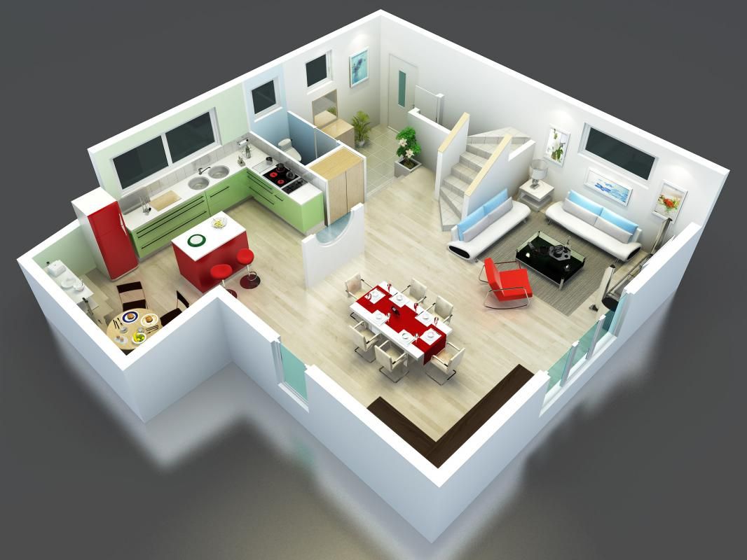Plan de maison 3d étage