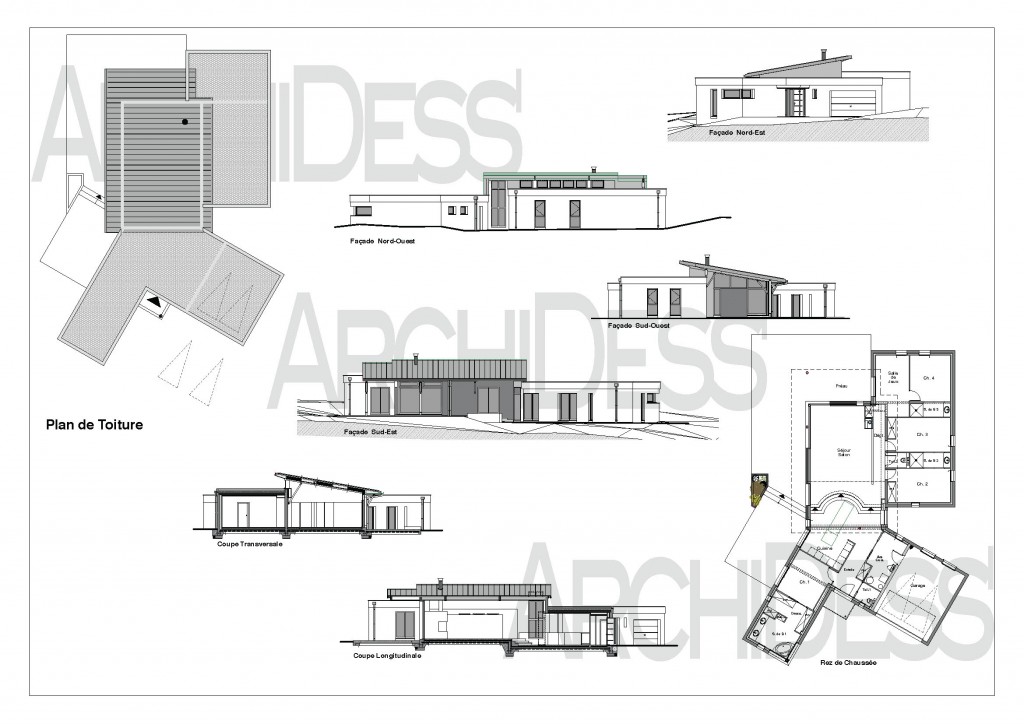 Plan type de maison plein pied