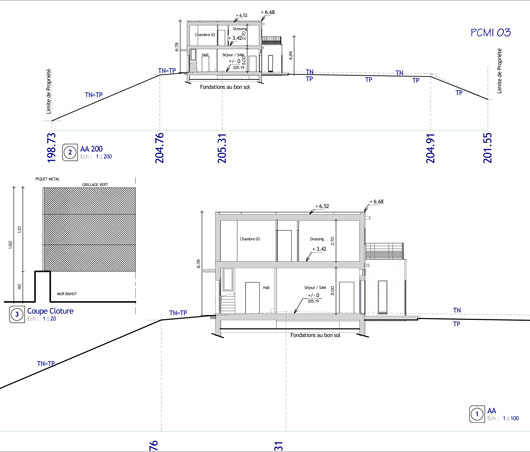Exemple de plan de maison pour permis de construire