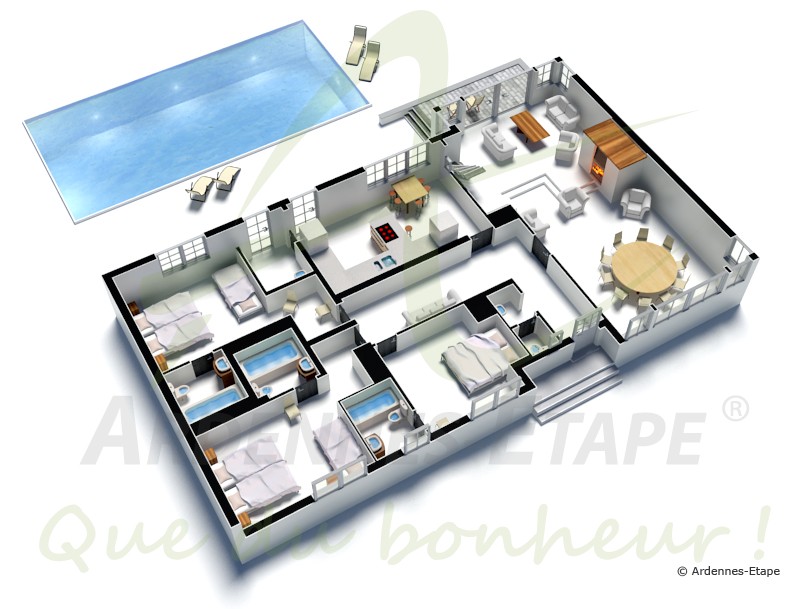 Plan de maison de luxe a etage