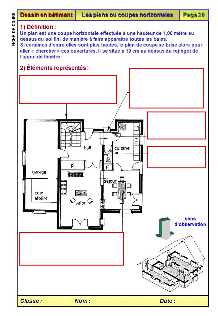 Plan de coupe maison definition