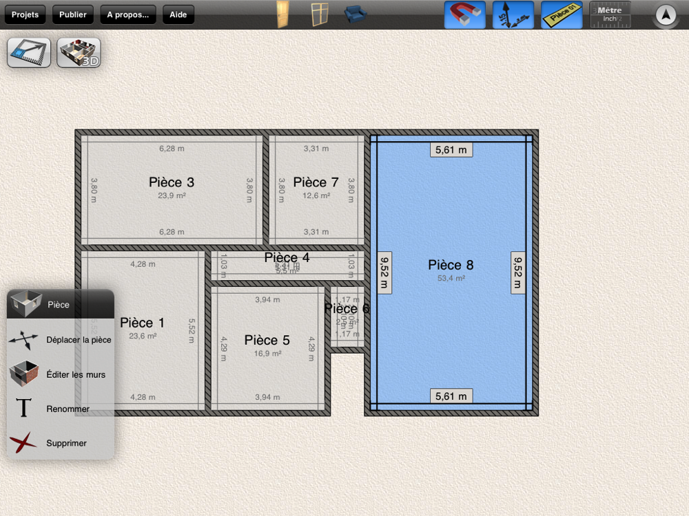Plan de maison 3d sur ipad