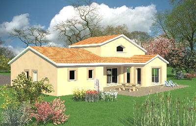 Plan de maison plain pied avec mezzanine