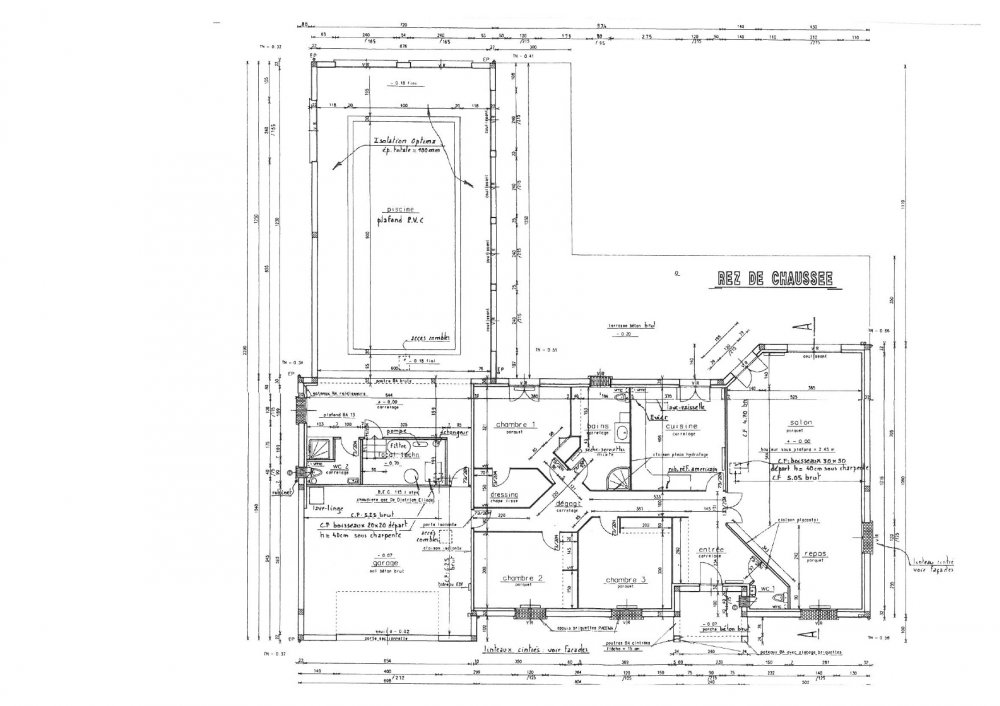Plan de maison avec piscine interieure