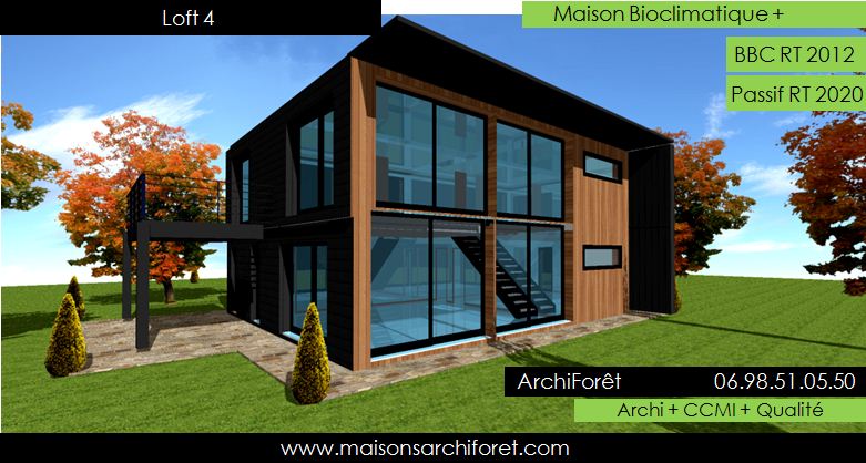 Plan maison moderne loft