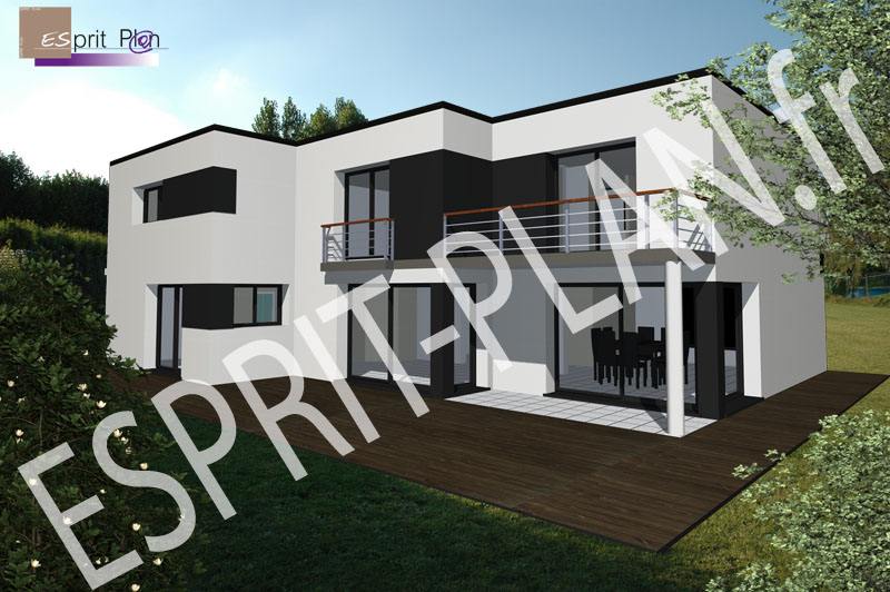 Plan architecte maison cubique