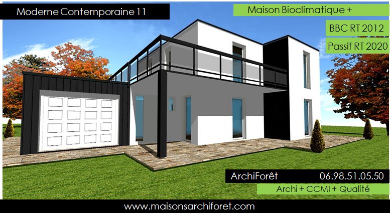 Plan de maison a etage avec terrasse