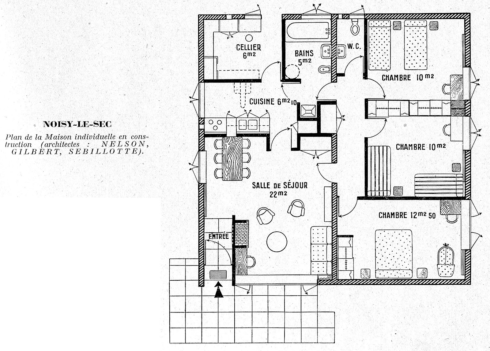 Plan gratuit d'une maison de 3 chambres