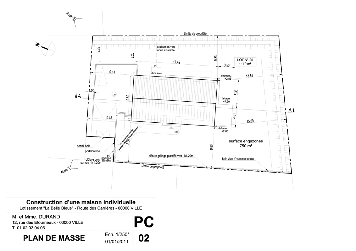 Dessiner plan de masse maison individuelle
