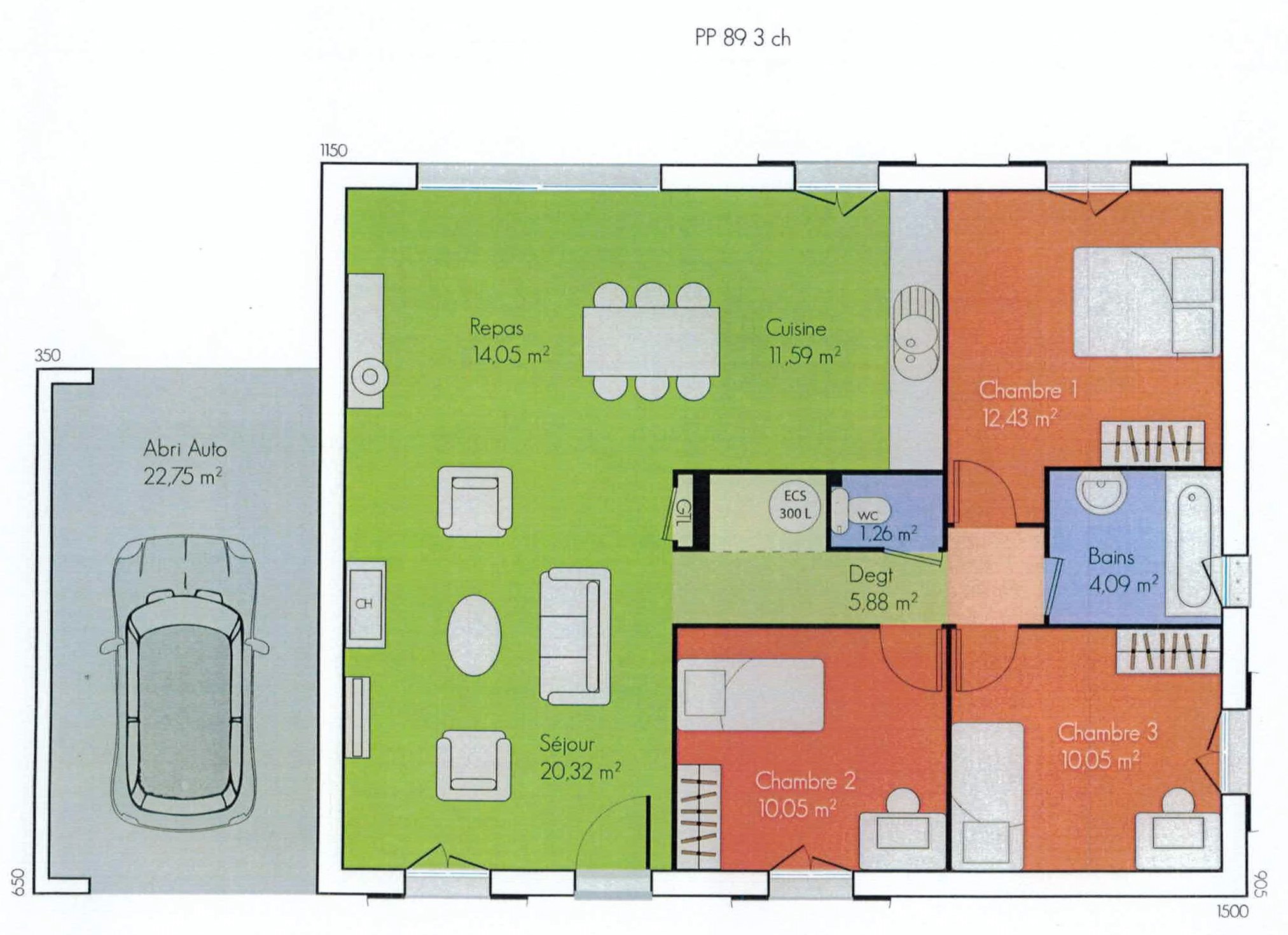 Plan de maison de plan pied