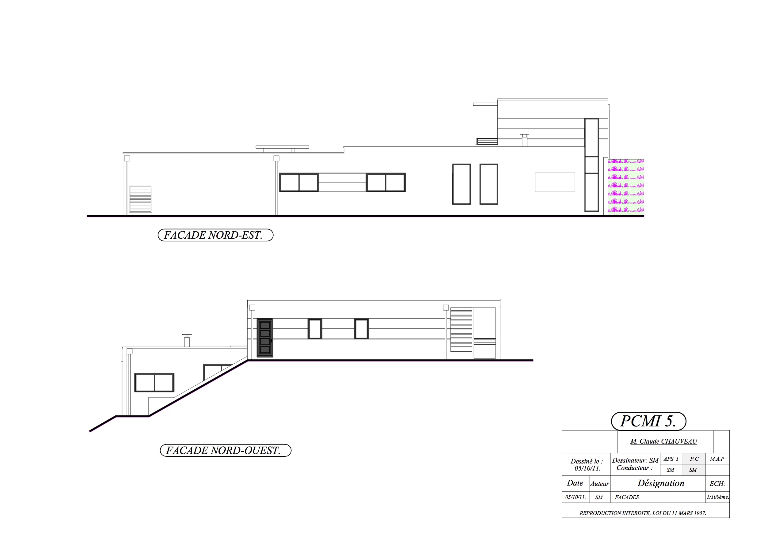 Plan de maison est ouest